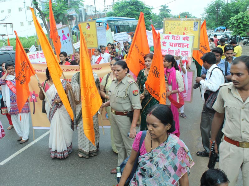 Marching high to combat low status of women in Allahabad, U.P.