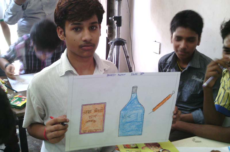 Exhibiting ‘SMOKING IS BAD’ through poster making competition under BODH