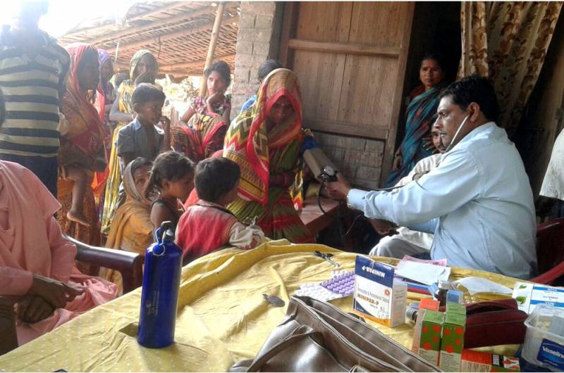 Health checkup camp at village Lakshminia, Bihar