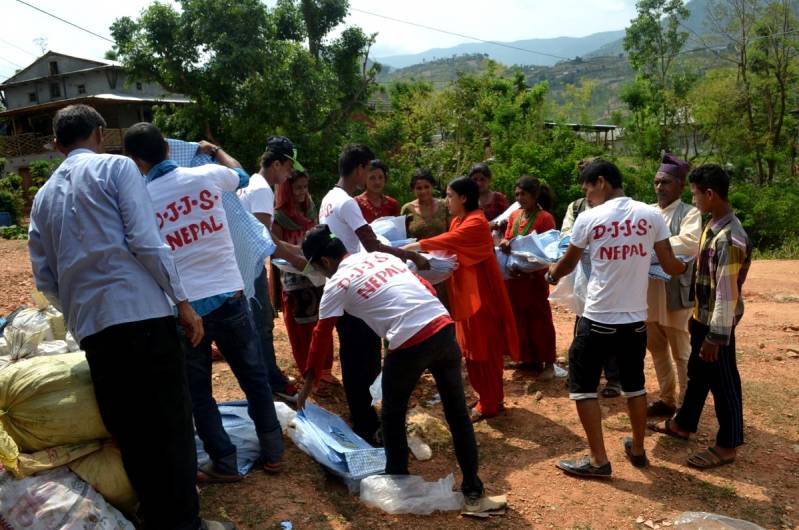 Amidst the fresh jolts, DJJS Nepal continues relief operations in the earthquake struck areas