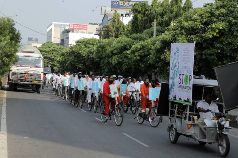 STOP AIR POLLUTION SAVE PLANET| Special bicycle rally organised by DJJS Jalandhar centre
