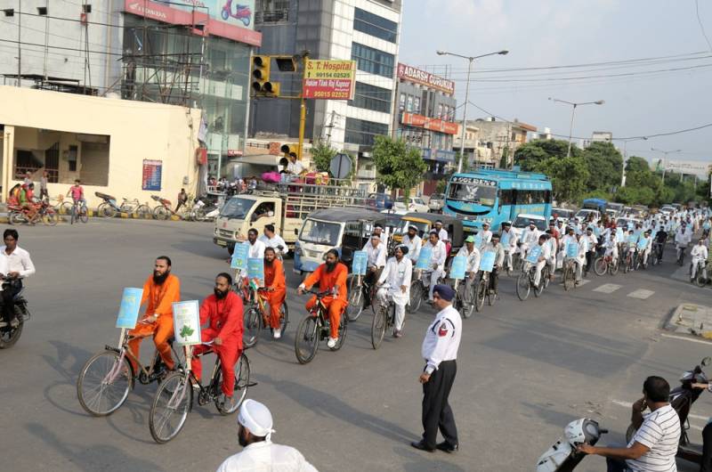 STOP AIR POLLUTION SAVE PLANET| Special bicycle rally organised by DJJS Jalandhar centre
