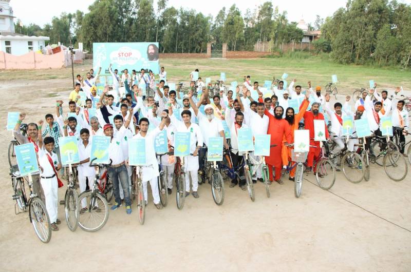 STOP AIR POLLUTION. LIVE GREEN. SAVE PLANET | Special Bicycle Rally organised by DJJS Ambala Centre