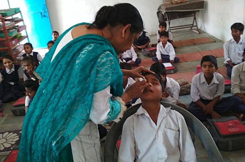 DJJS taking Eye Care services at the doorstep of residents in Shyampur villages, Madhya Pradesh