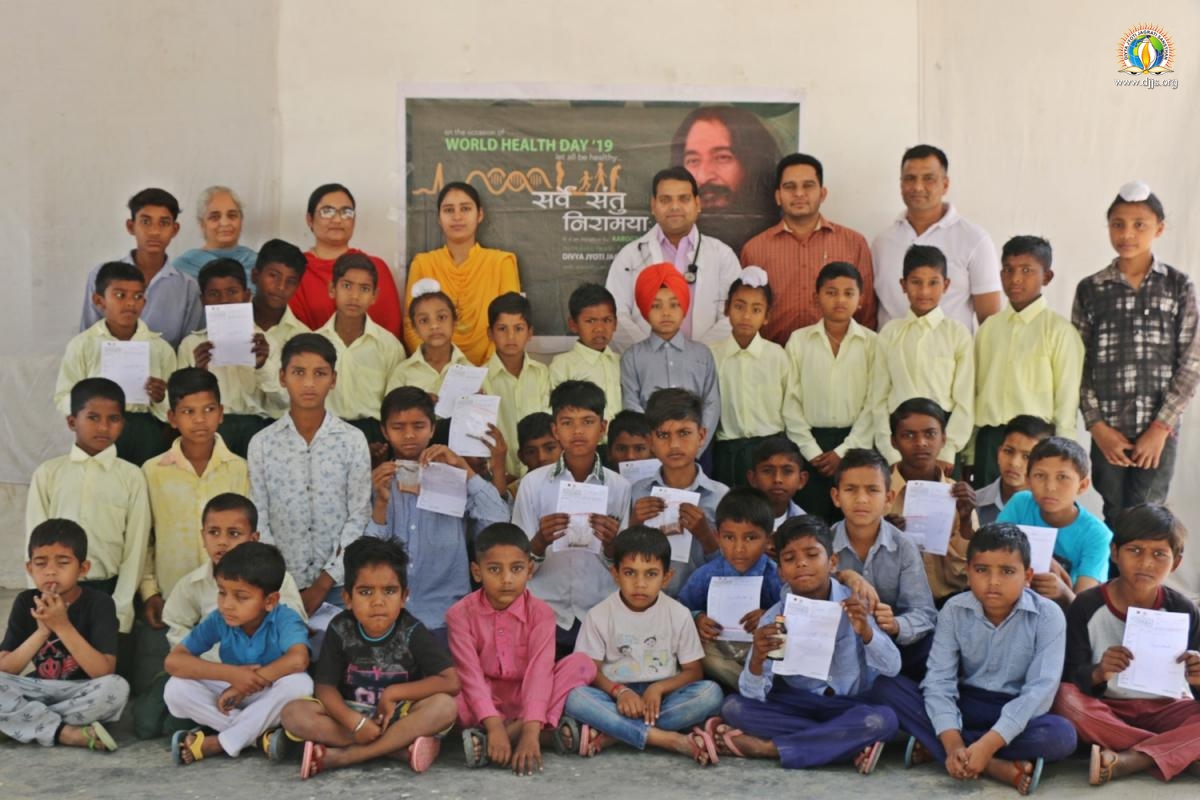 World Health Day 2019: DJJS Moga organized Ayurvedic Health Check-up Camp for Rural School children