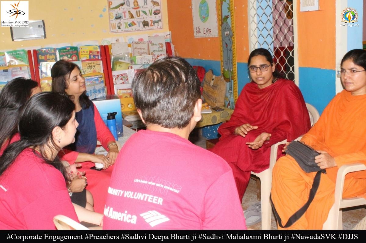 Corporate volunteering and contribution by employees of Bank of America @ Manthan-SVK, Nawada , Haryana