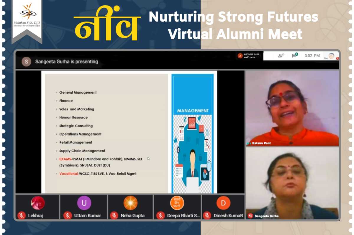 Virtual Career Counselling Session for Manthan SVK Alumni on 26th September, 2020