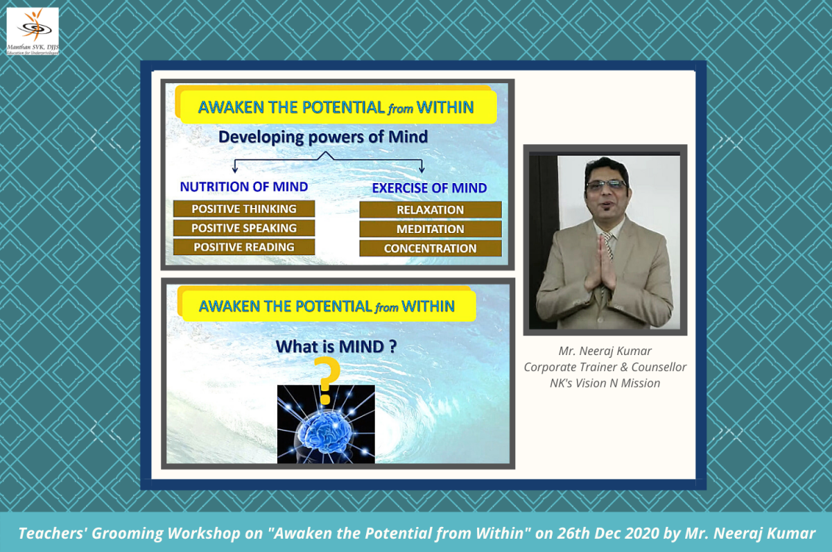 Teachers Grooming Optimism & Awakening the potential within