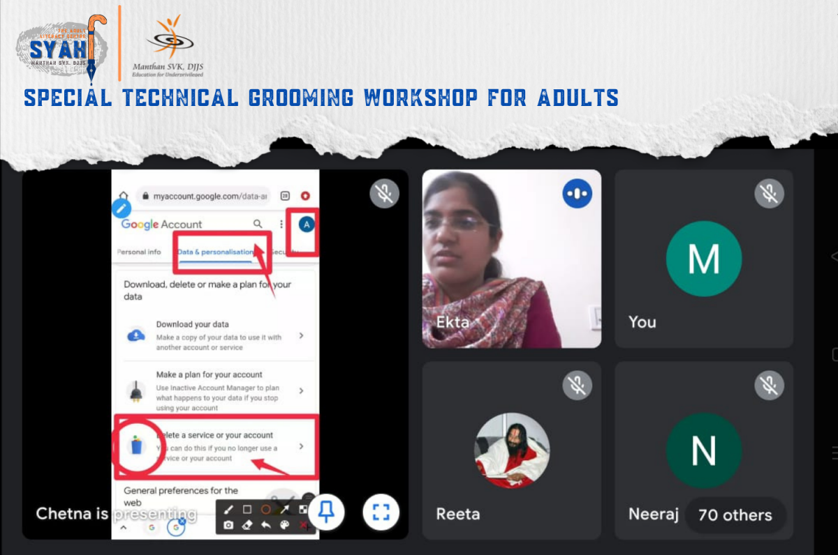 Technical Grooming Workshop | SYAHI - Adult Literacy Programme | Manthan SVK