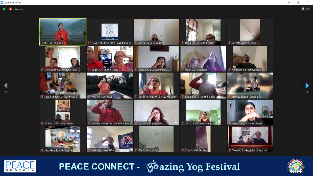 PEACE Connect organises ॐazing Yog Festival Webinars for seekers at global level 