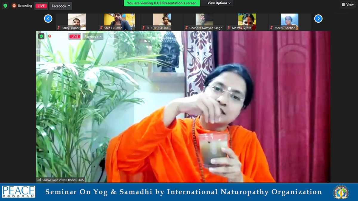 DJJS Representative participates in Yog Samadhi Webinar held by International Naturopathy Organisation