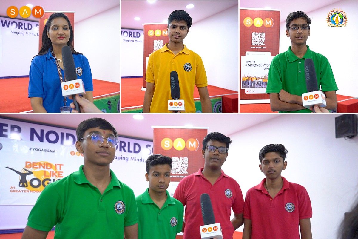 SAM Energizes Greater Noida World School Students with a Fun Yoga@SAM Event!